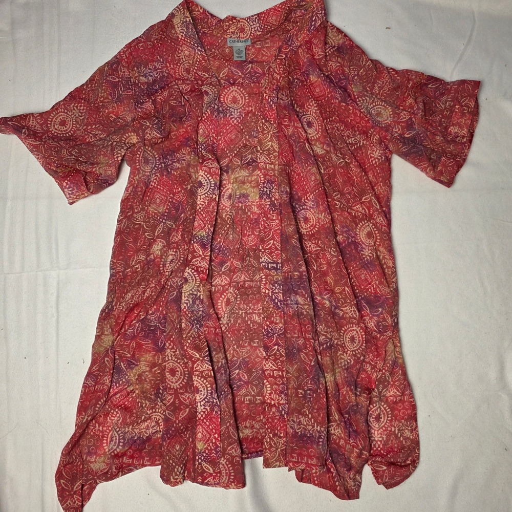 Catherines women's cardigan Kimono Floral Print Open Front 0x